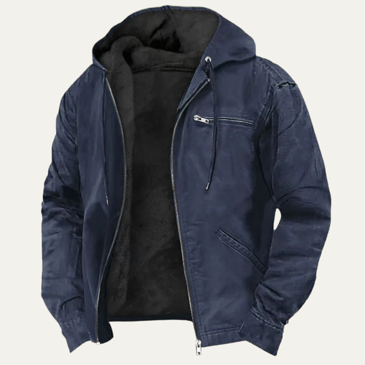 Axel | Men's Fleece Lined Hooded Jacket Camel