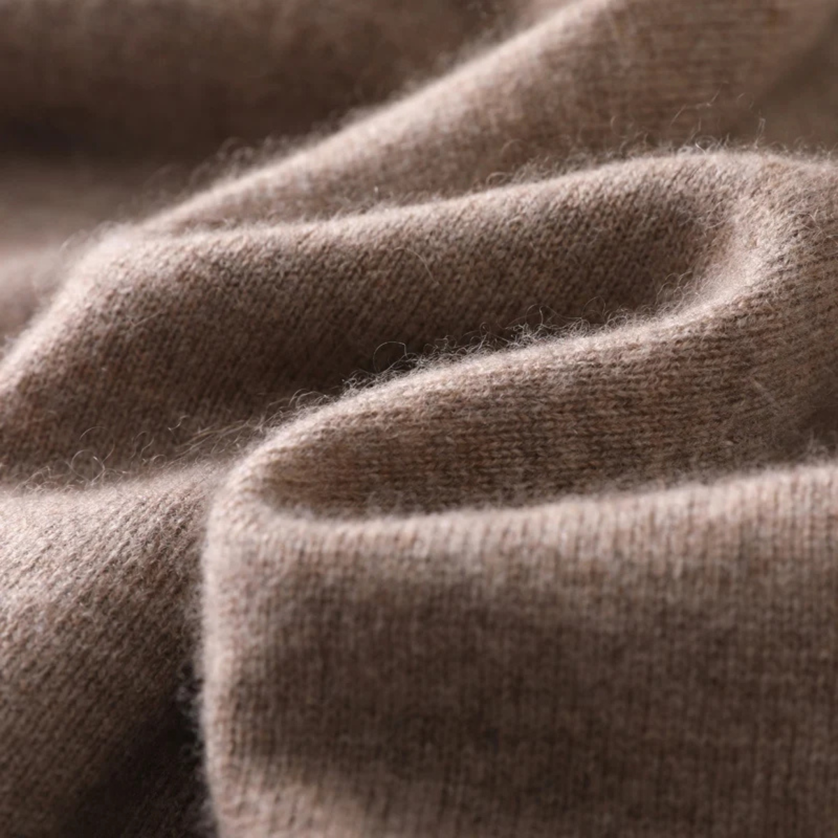 Bram | Men's Quarter Zip Sweater Brown Camel Crew Neck