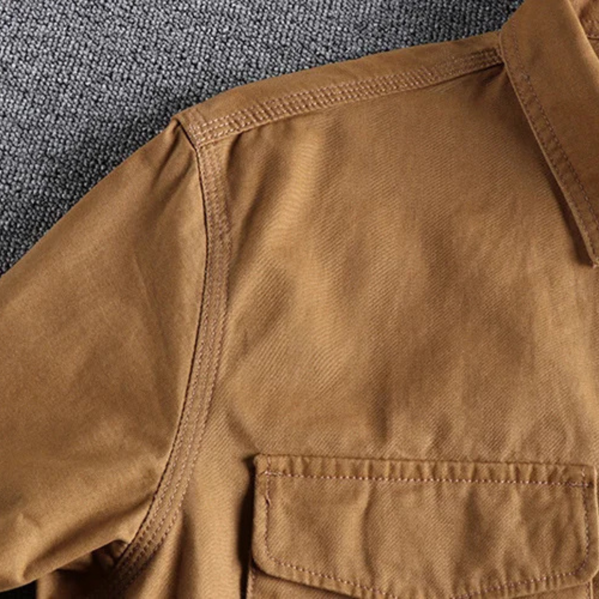 Axel | Men's Utility Canvas Shirt Jacket Tan