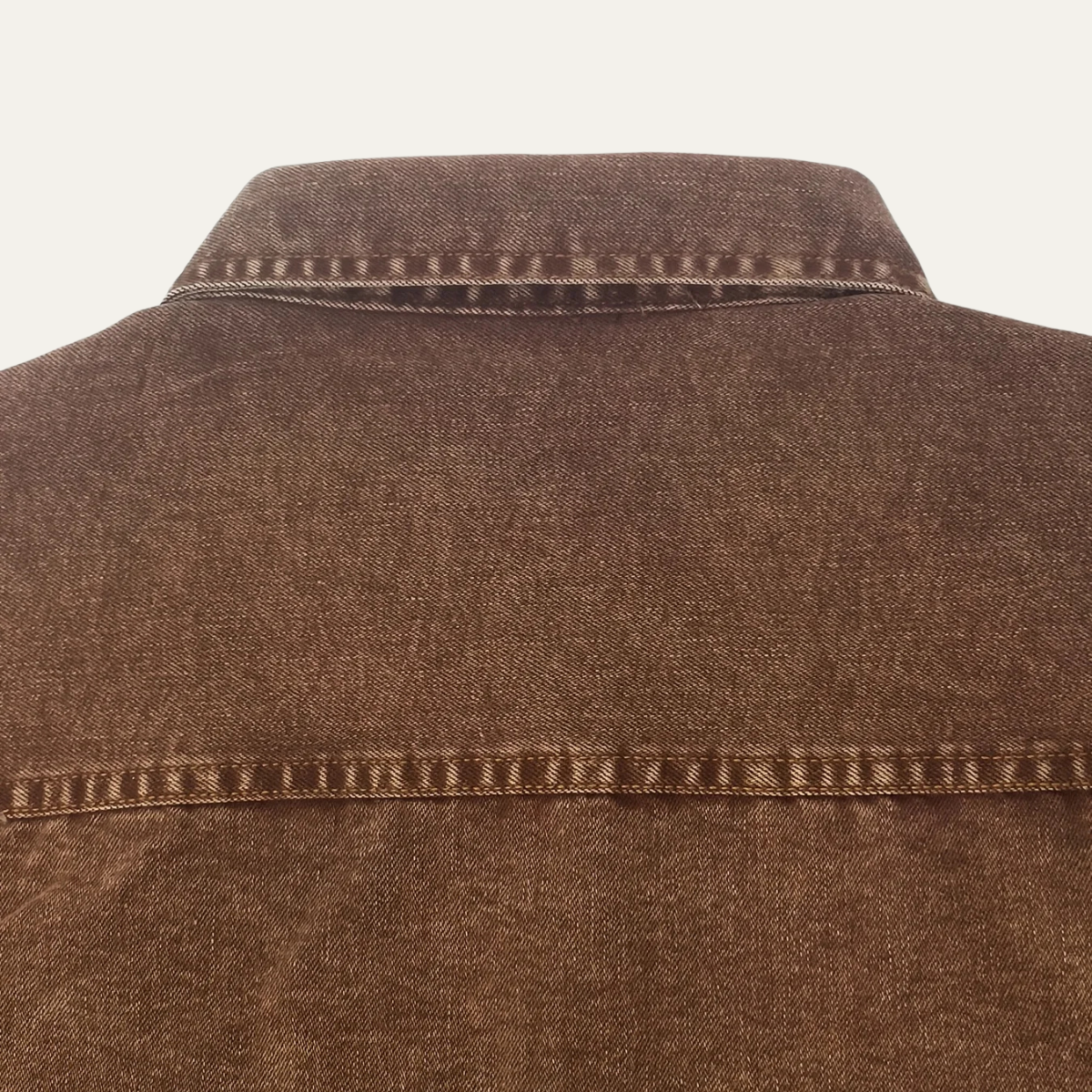 Rhys | Men's Vintage Washed Denim Shirt Brown
