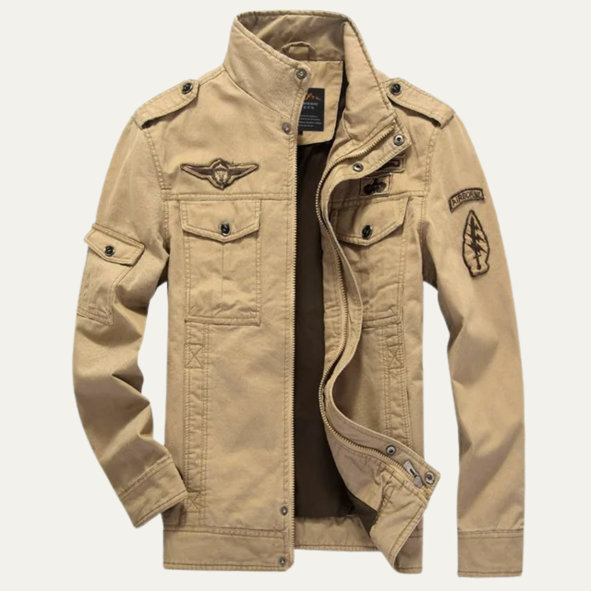 Eli | Men's Utility Military Jacket Olive Green Cargo Pockets
