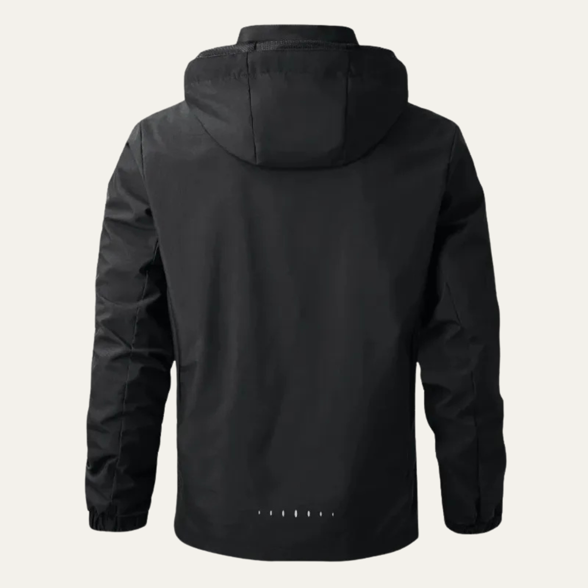 Mia | Men's Waterproof Rain Jacket Black Hooded Windproof