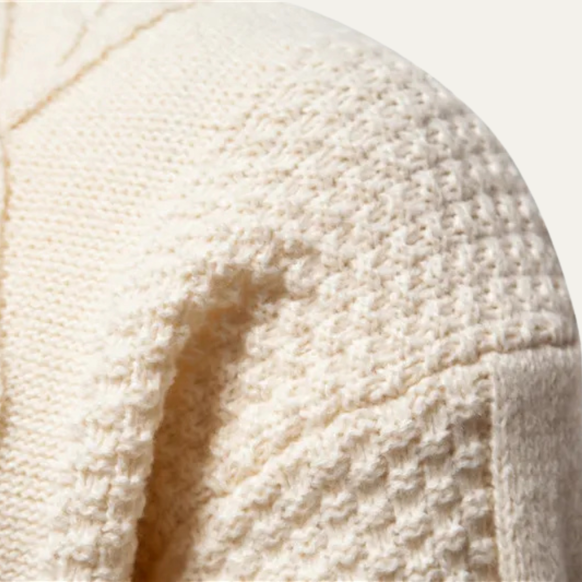 Jasper | Men's Cable Knit Sweater Cream Crew Neck