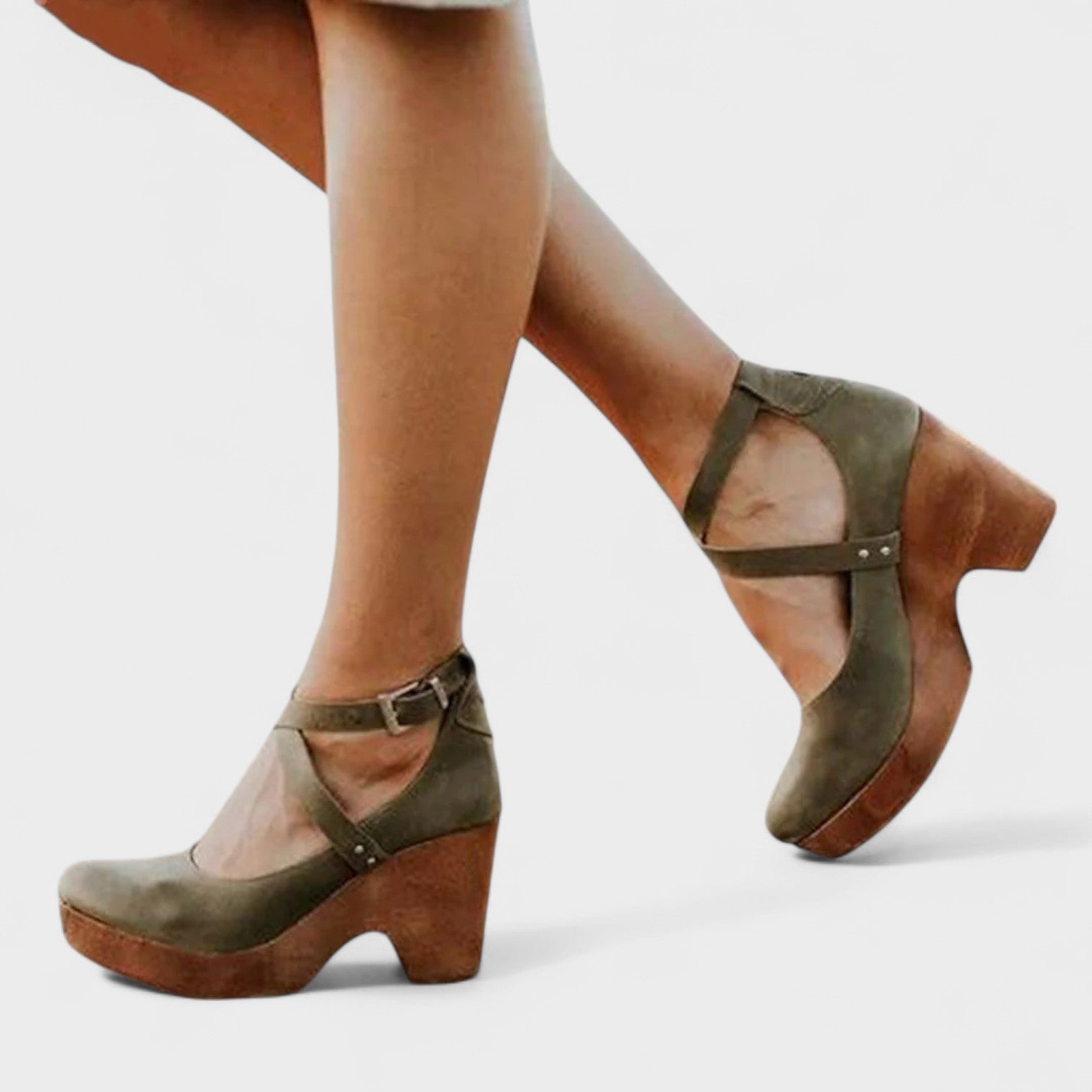 Nola | Women's Platform Mary Jane Wedge Black Leather