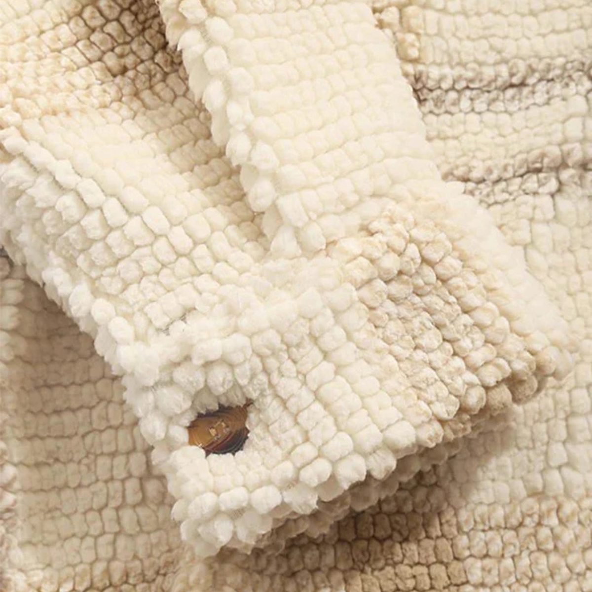 Ash | Men's Vintage Plaid Fleece Shirt Jacket Cream