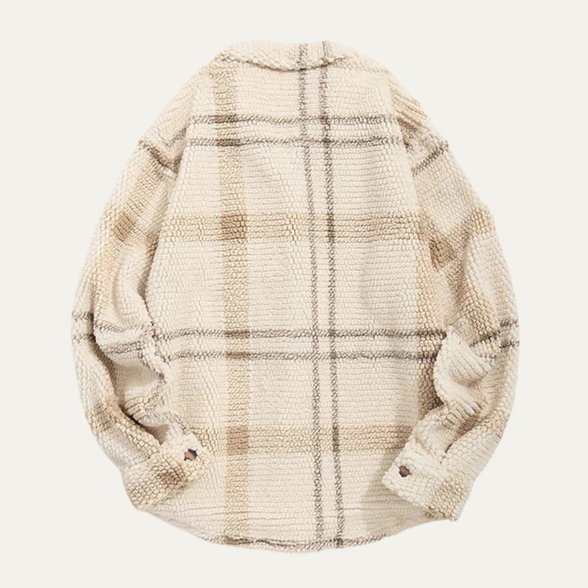 Ash | Men's Vintage Plaid Fleece Shirt Jacket Cream