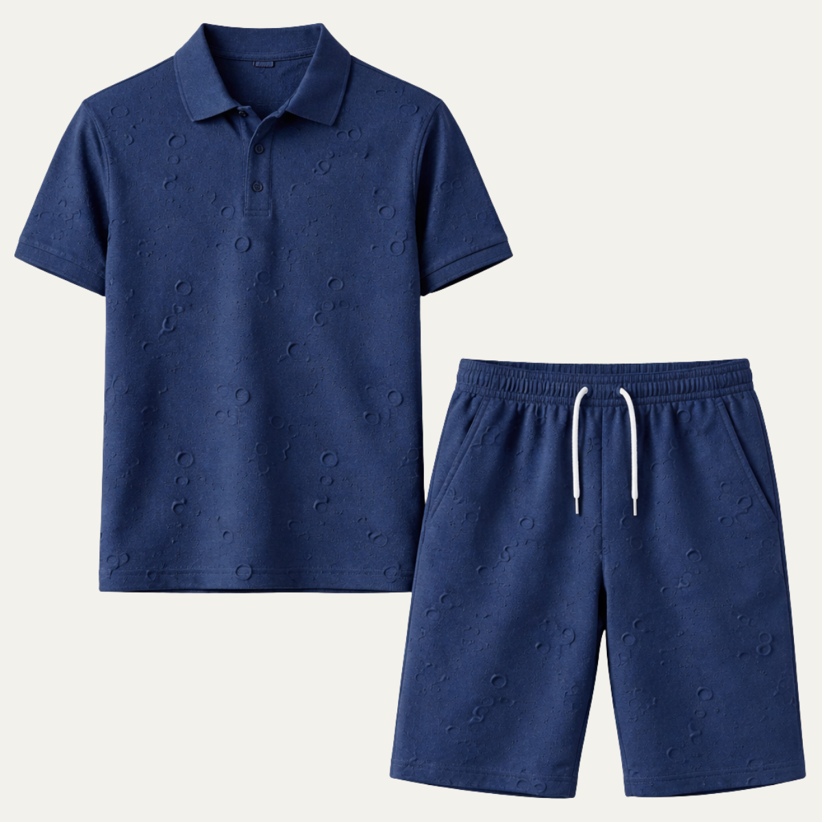 Ezra | Men's Polo Sweatsuit Navy Short Sleeve