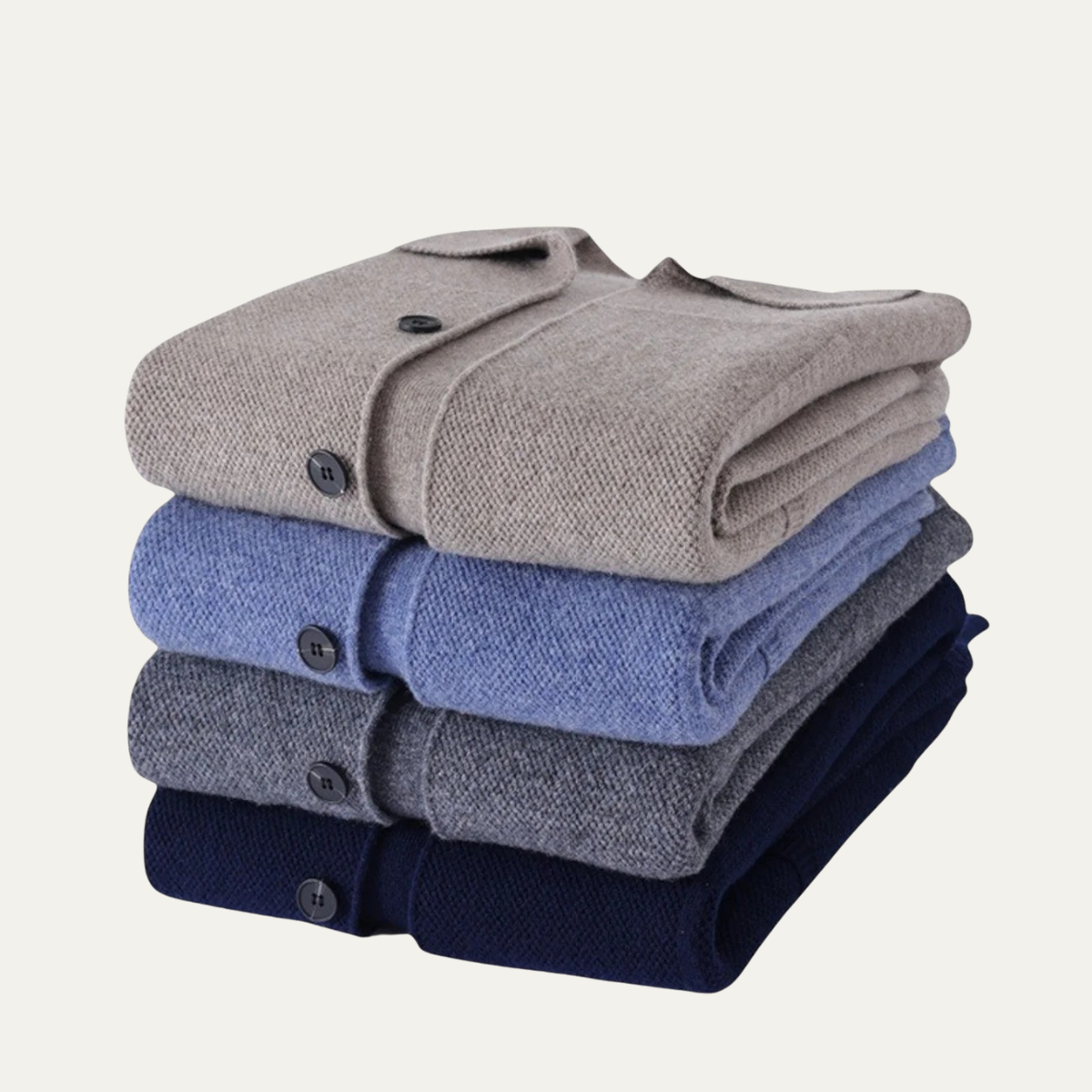 Bram | Men's Smart Casual Knit Cardigan Gray Button Front Pockets