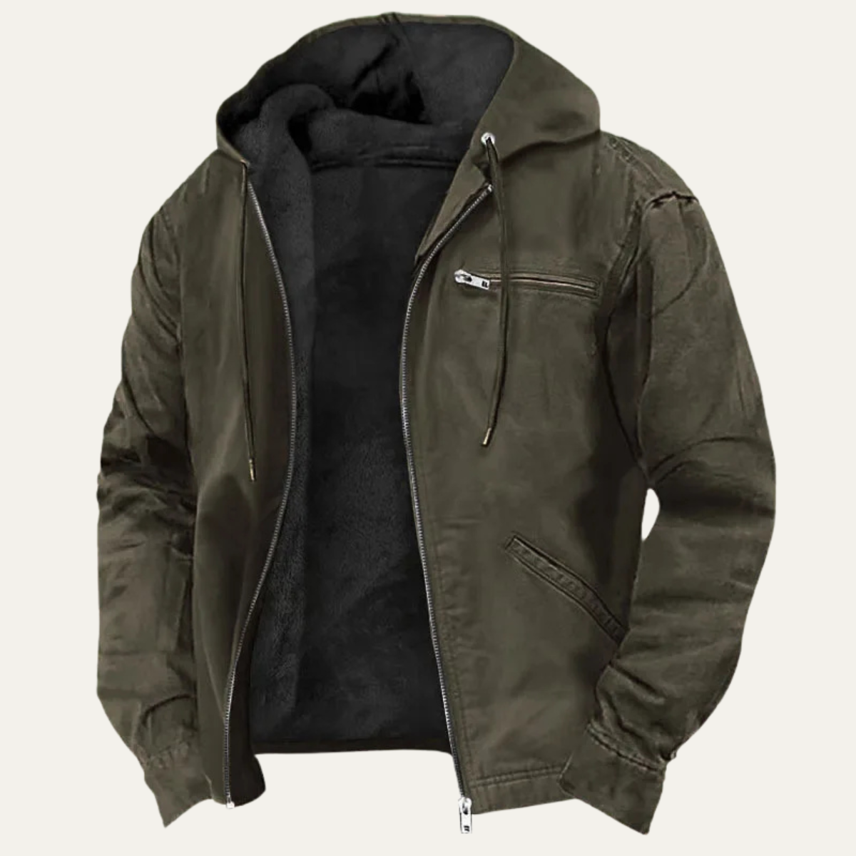 Axel | Men's Fleece Lined Hooded Jacket Camel