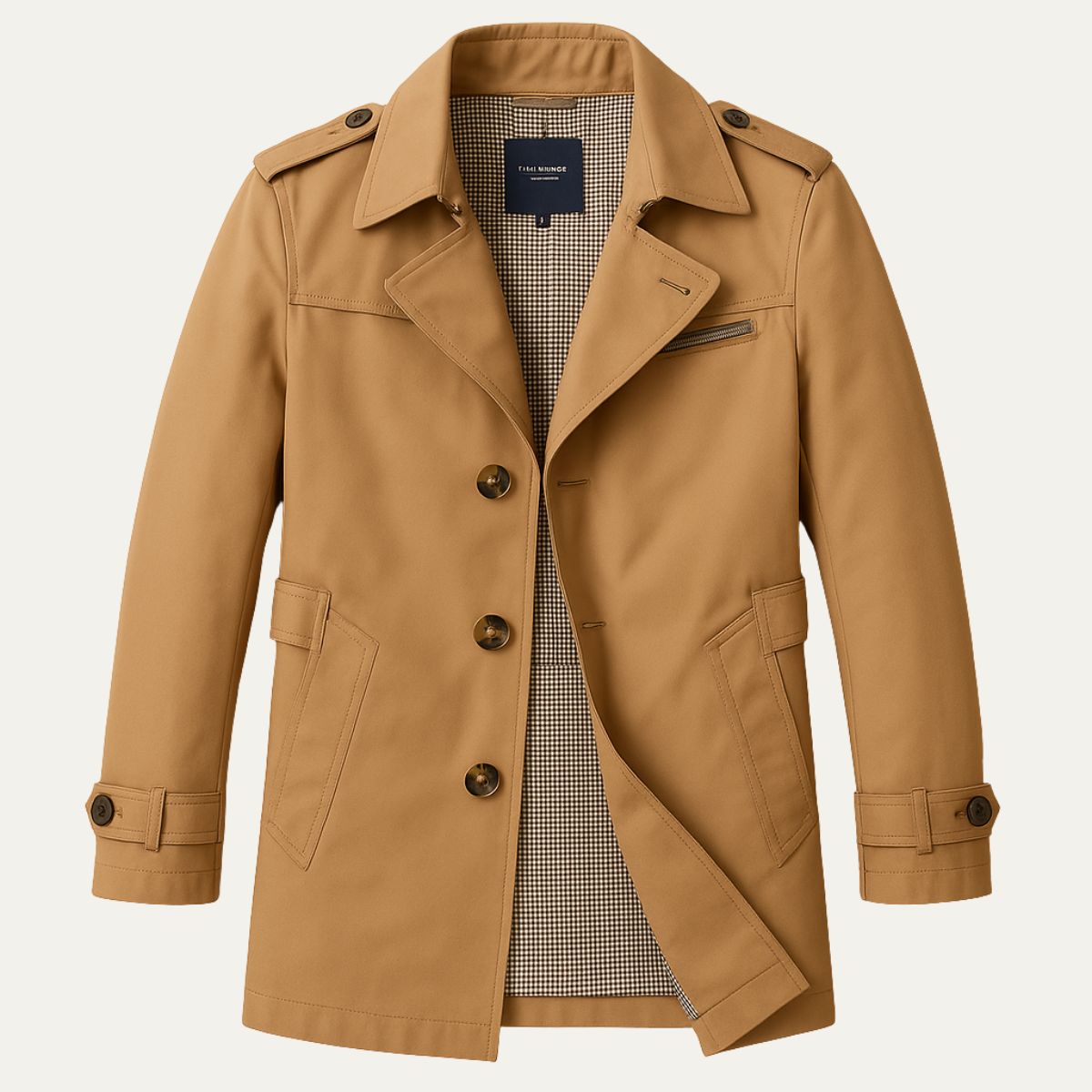 Marco | Men's Casual Trench Coat Olive Double Breasted