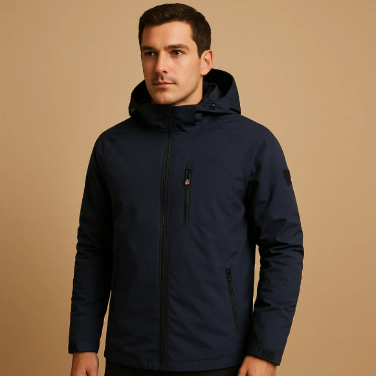 Wyatt | Men's Lightweight Waterproof Hooded Windbreaker Black