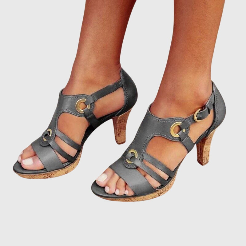 Maren | Women's Strappy Block Heel Sandals Brown