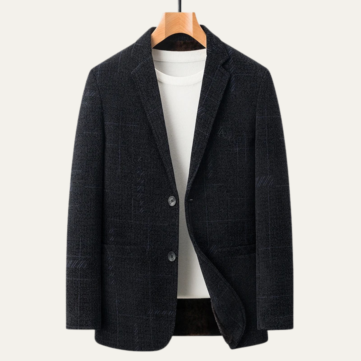 Axel | Men's Casual Blazer Charcoal Checked Button Up