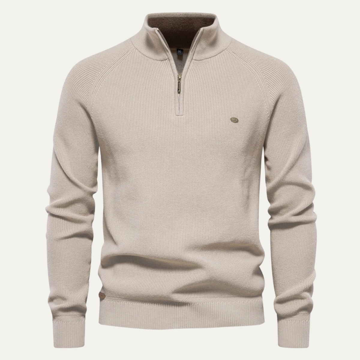 Blake | Men's Quarter Zip Sweater Black Ribbed Knit