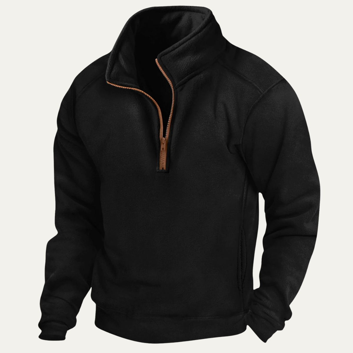 Axel | Men's Quarter Zip Fleece Sweater Black