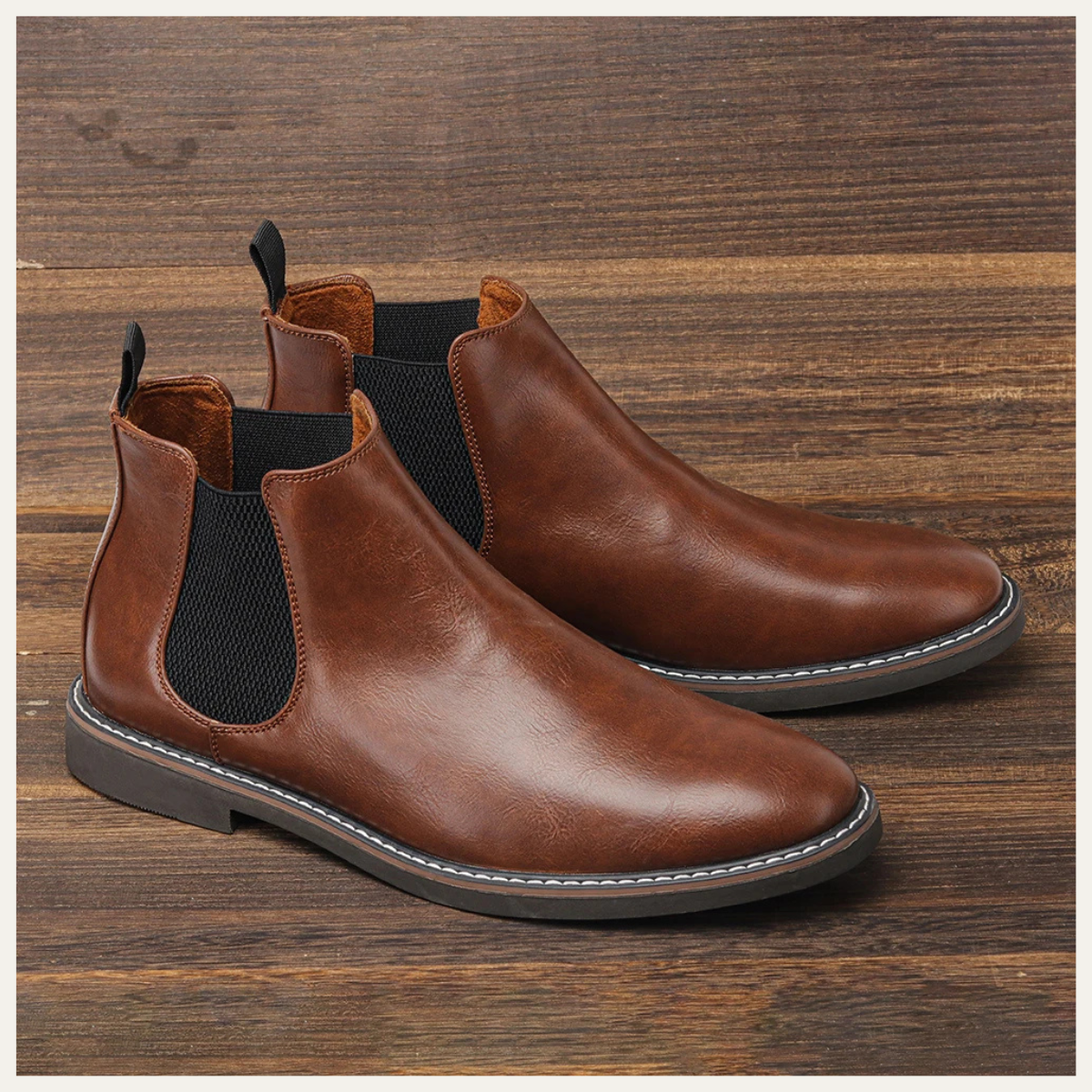 Leo | Men's Chelsea Ankle Boots Brown Suede Slip On