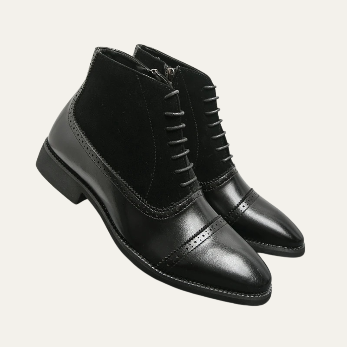 Sage | Men's Leather Lace Up Boot Brown Wingtip Ankle