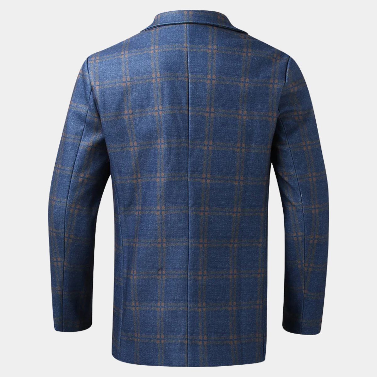 Ashton | Men's Check Blazer Navy Blue Tailored Fit