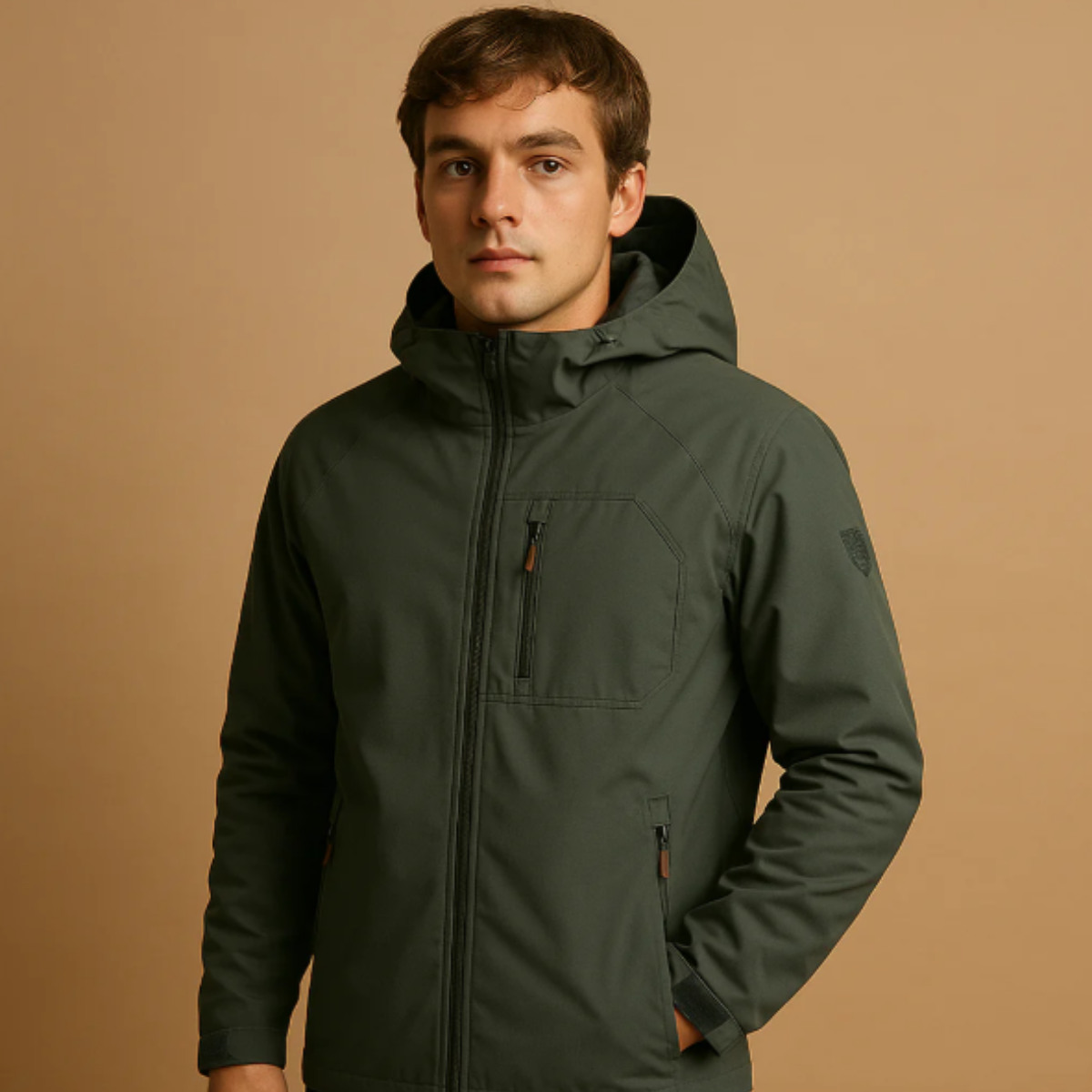 Wyatt | Men's Lightweight Waterproof Hooded Windbreaker Black