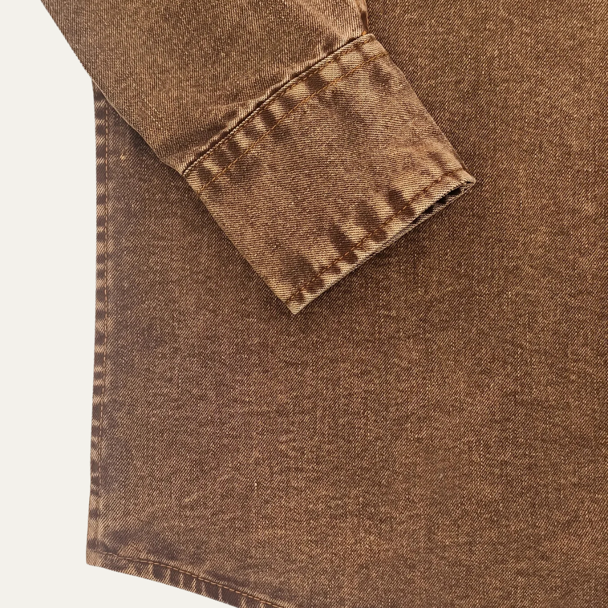 Rhys | Men's Vintage Washed Denim Shirt Brown