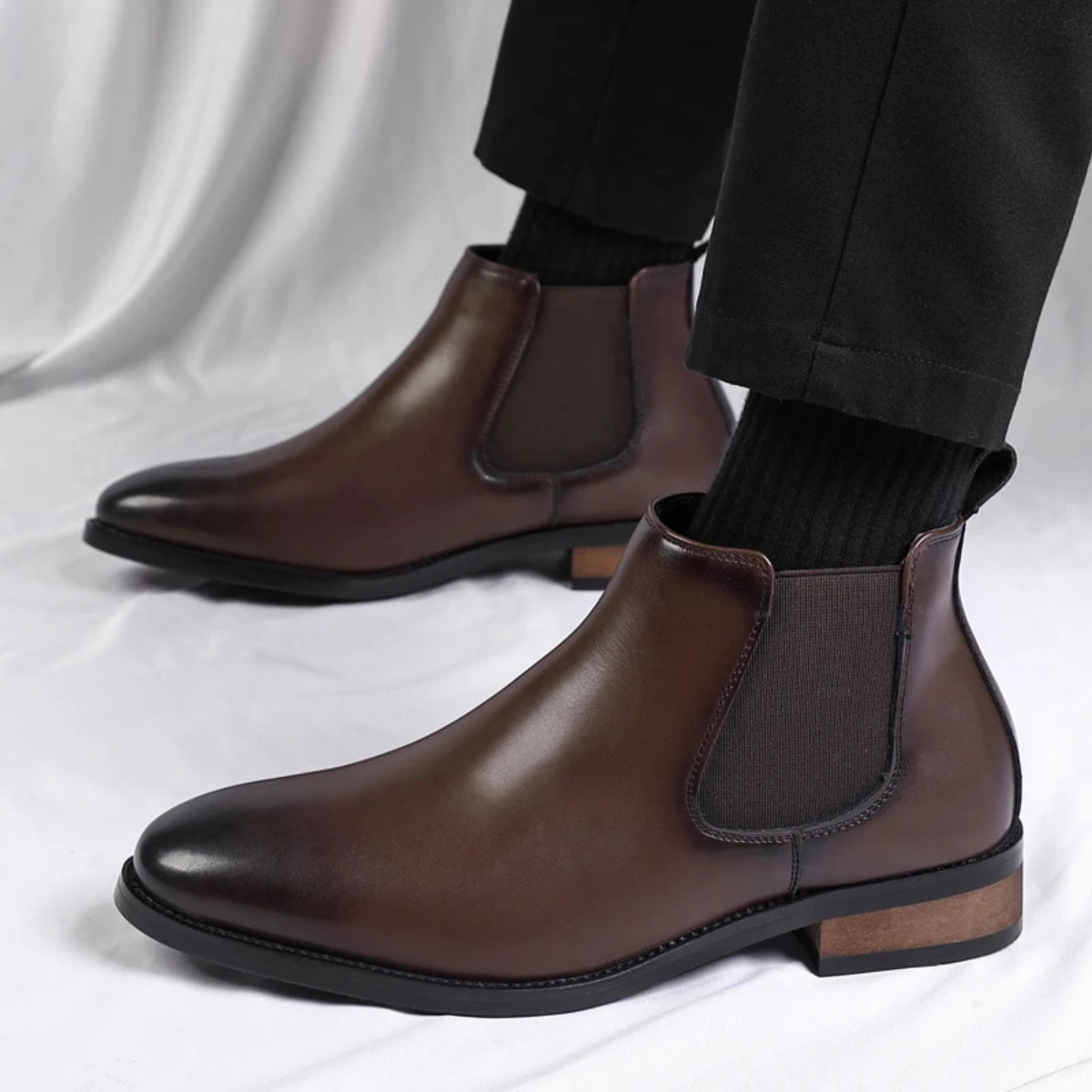 Axel | Men's Smart Leather Chelsea Boots Black