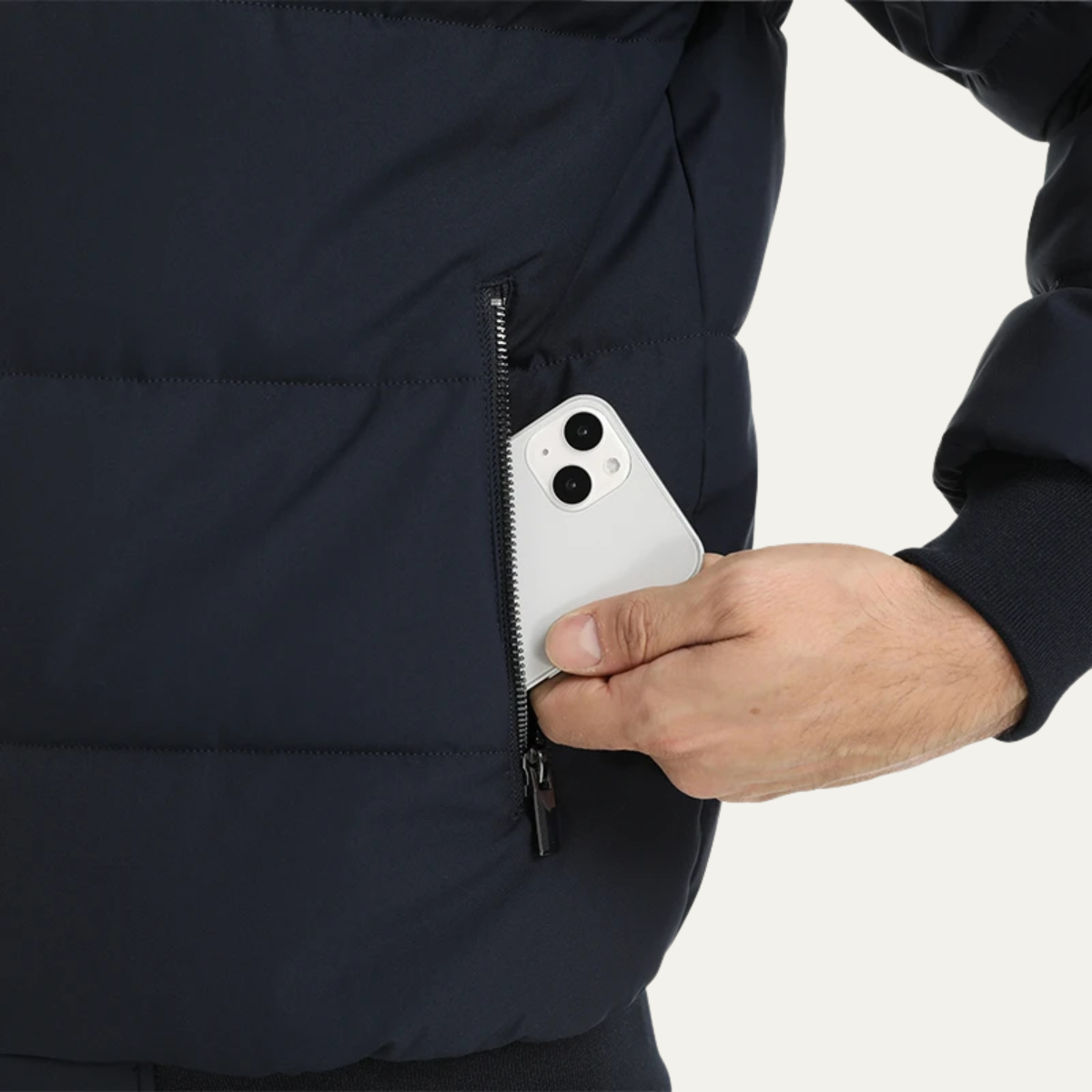 Ezra | Men's Puffer Jacket Black Quilted Zip Up