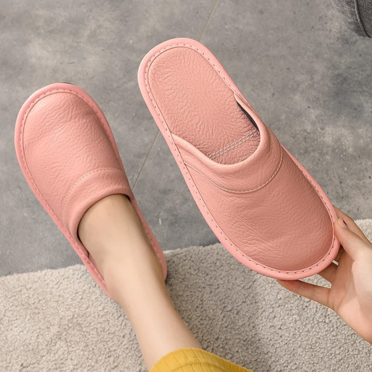 Bram | Men's Leather Slippers Black