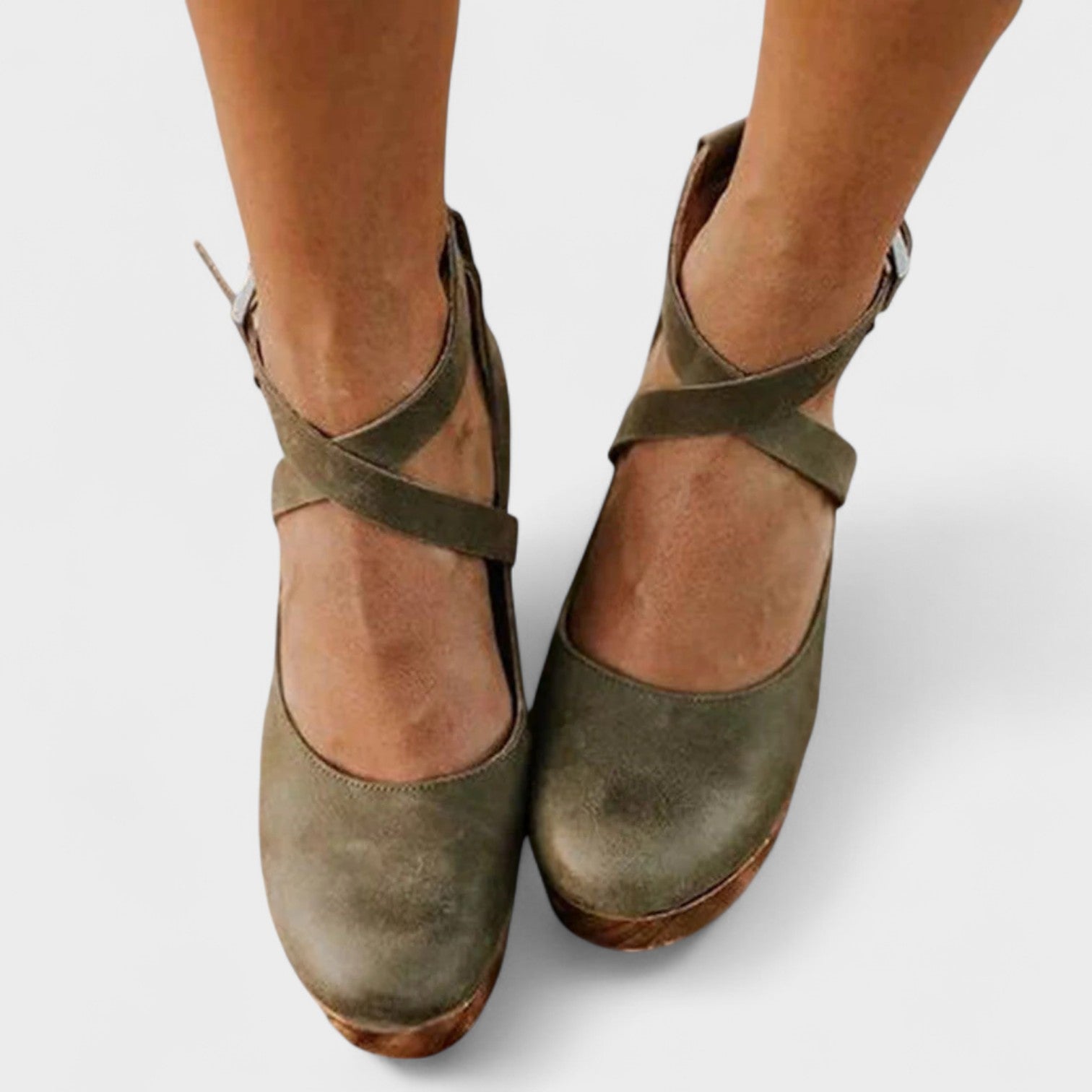 Nola | Women's Platform Mary Jane Wedge Black Leather