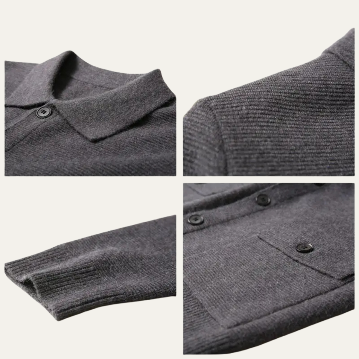 Callum | Men's Knit Cardigan Sweater Beige Button Front