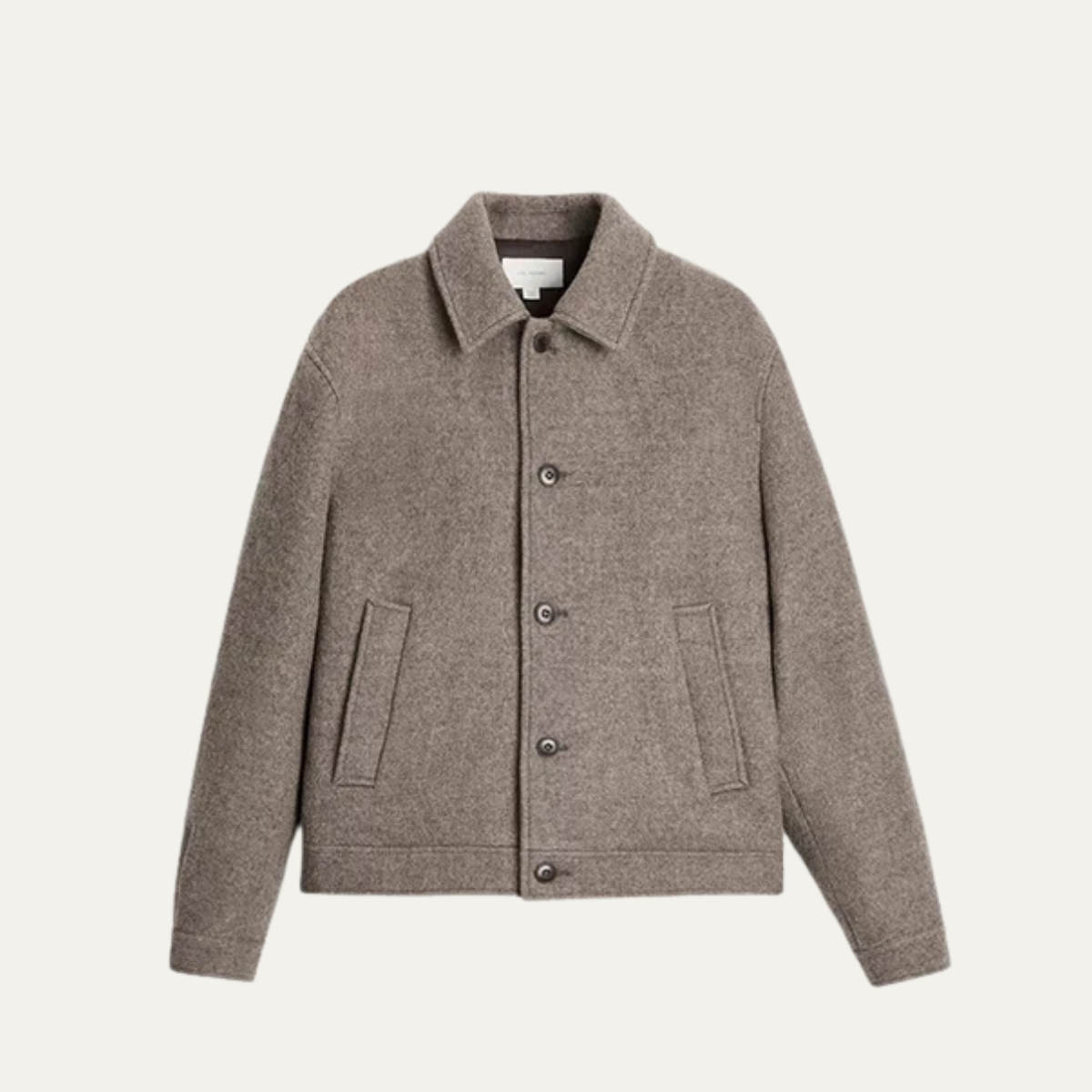 Bram | Men's Wool Casual Jacket Taupe Button Front
