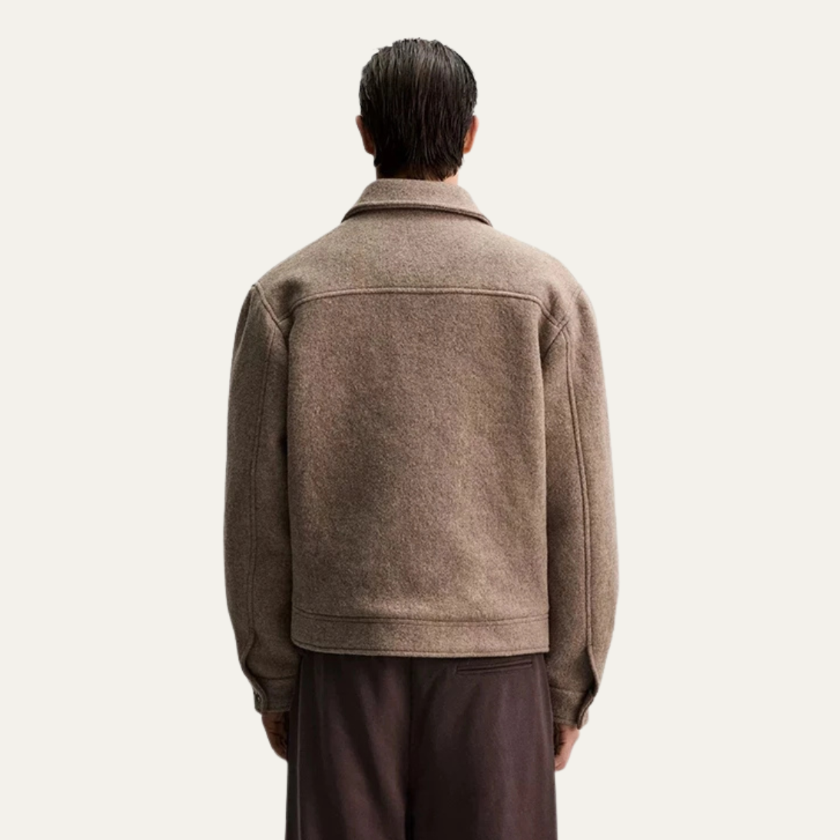 Bram | Men's Wool Casual Jacket Taupe Button Front