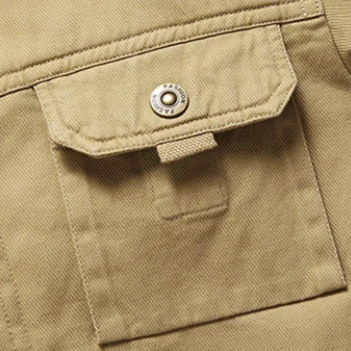 Voss | Men's Sherpa Fleece Lined Jacket Beige Outdoor