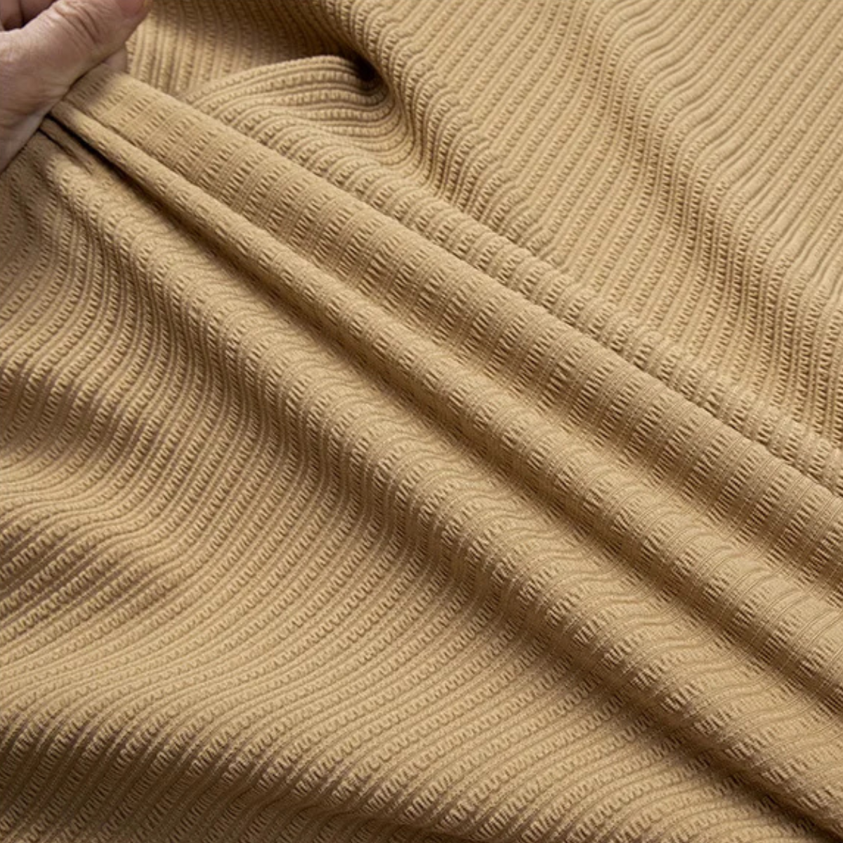 Kade | Men's Sweatsuit Cream Ribbed Knit Short Sleeve