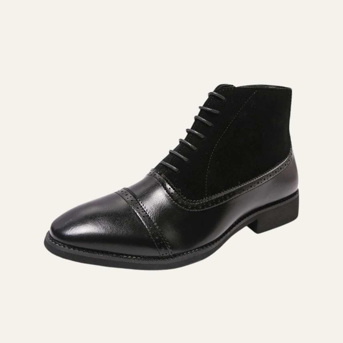 Sage | Men's Leather Lace Up Boot Brown Wingtip Ankle
