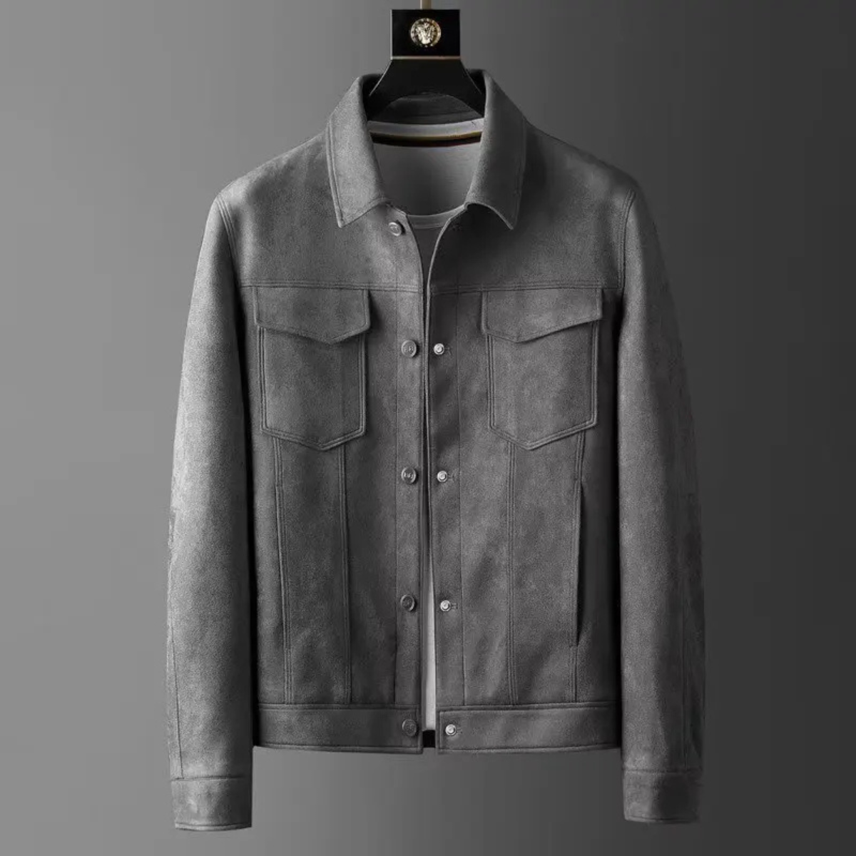 Beau | Men's Suede Trucker Jacket Beige