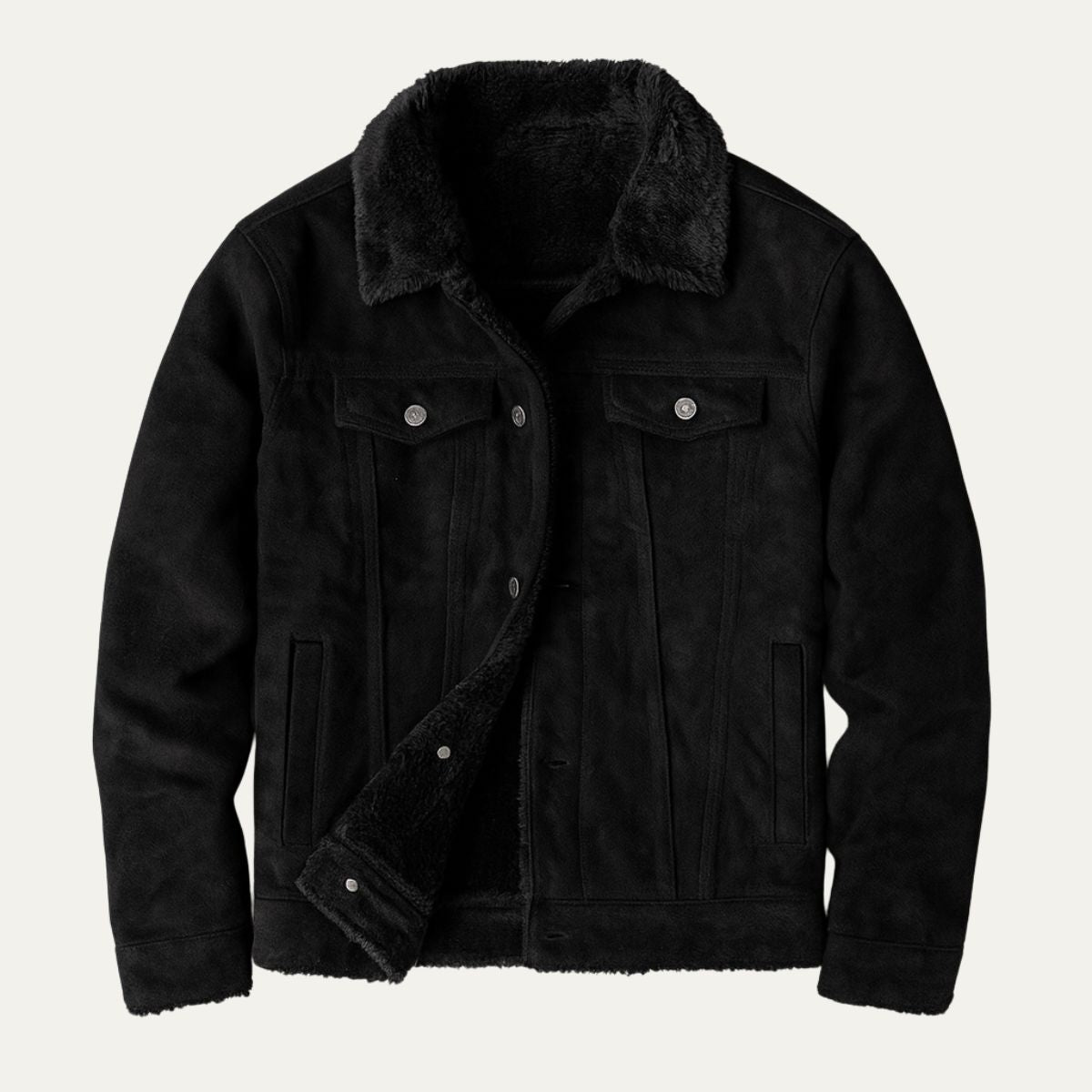 Axel | Men's Sherpa Lined Suede Jacket Camel