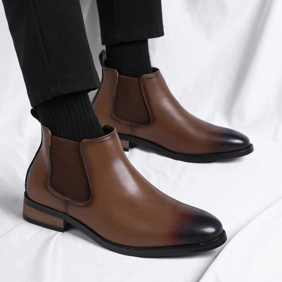 Axel | Men's Smart Leather Chelsea Boots Black