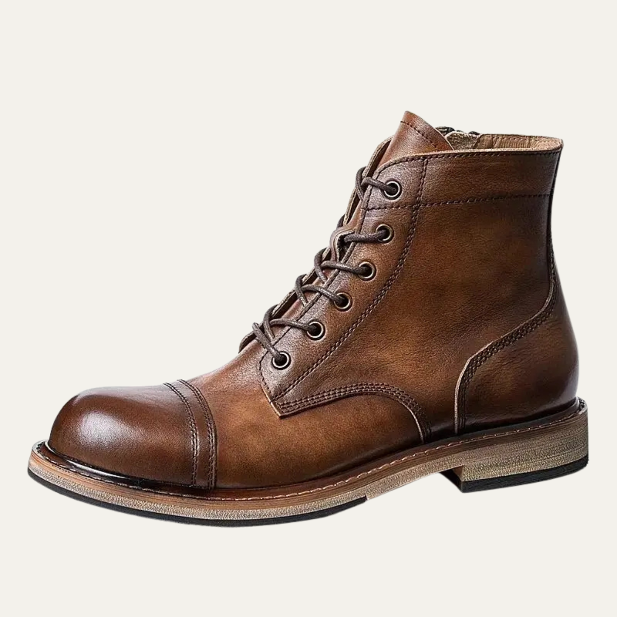 Axel | Men's Leather Work Boot Brown Lace Up