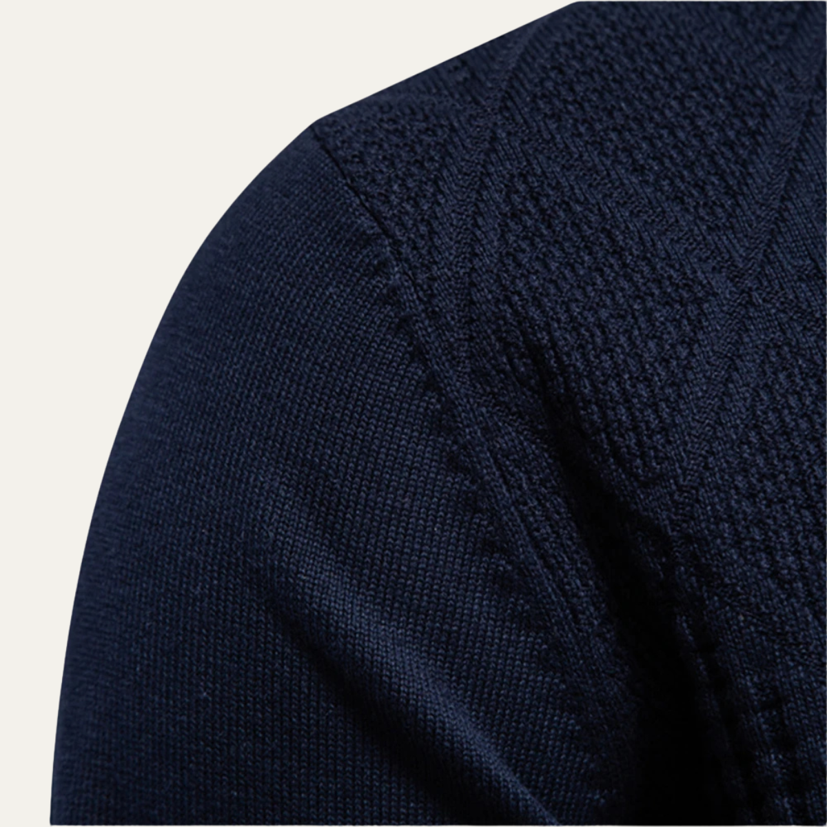 Axel | Men's Quilted Diamond Pattern Polo Sweater Black
