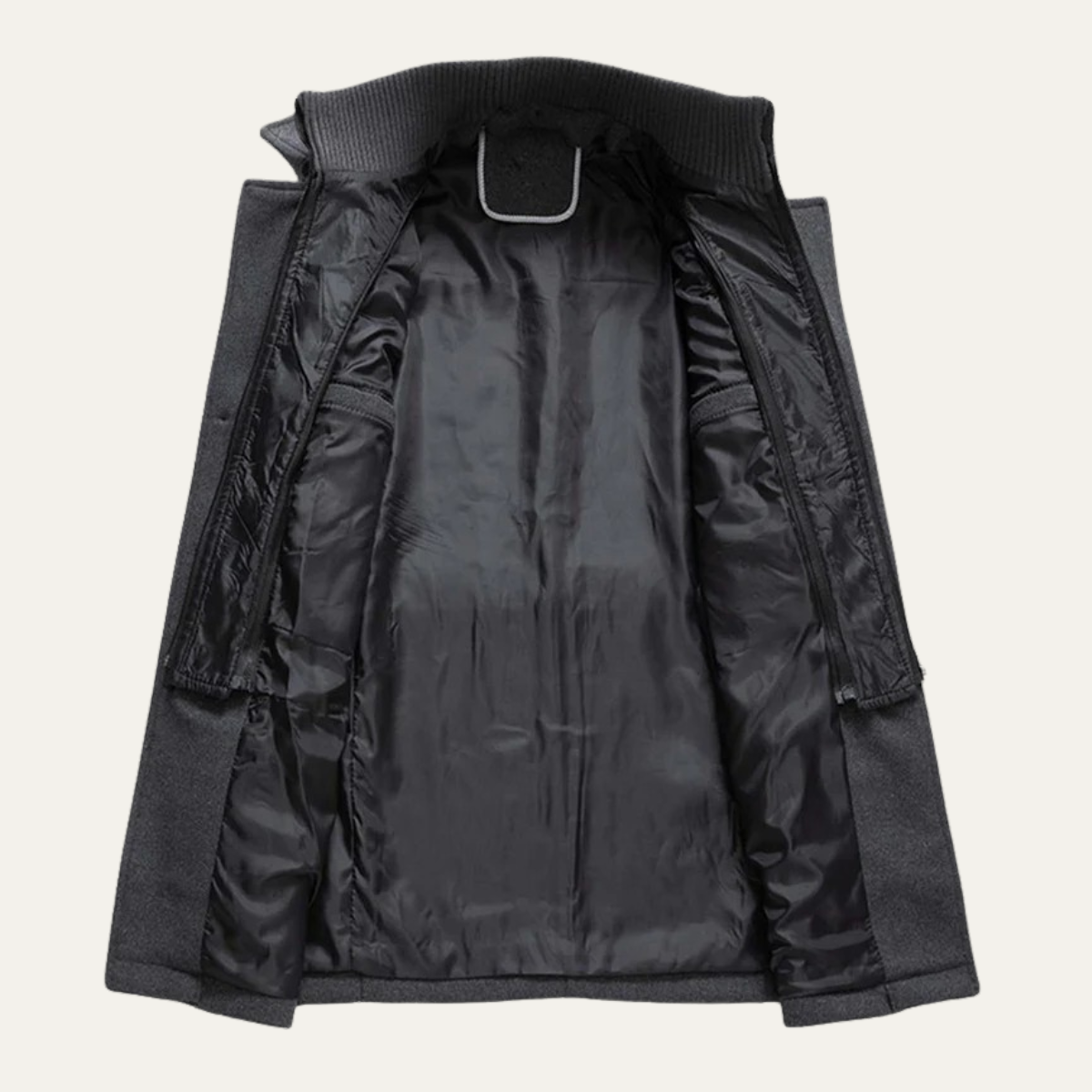 Axel | Men's Wool Blend Coat Camel With Ribbed Collar