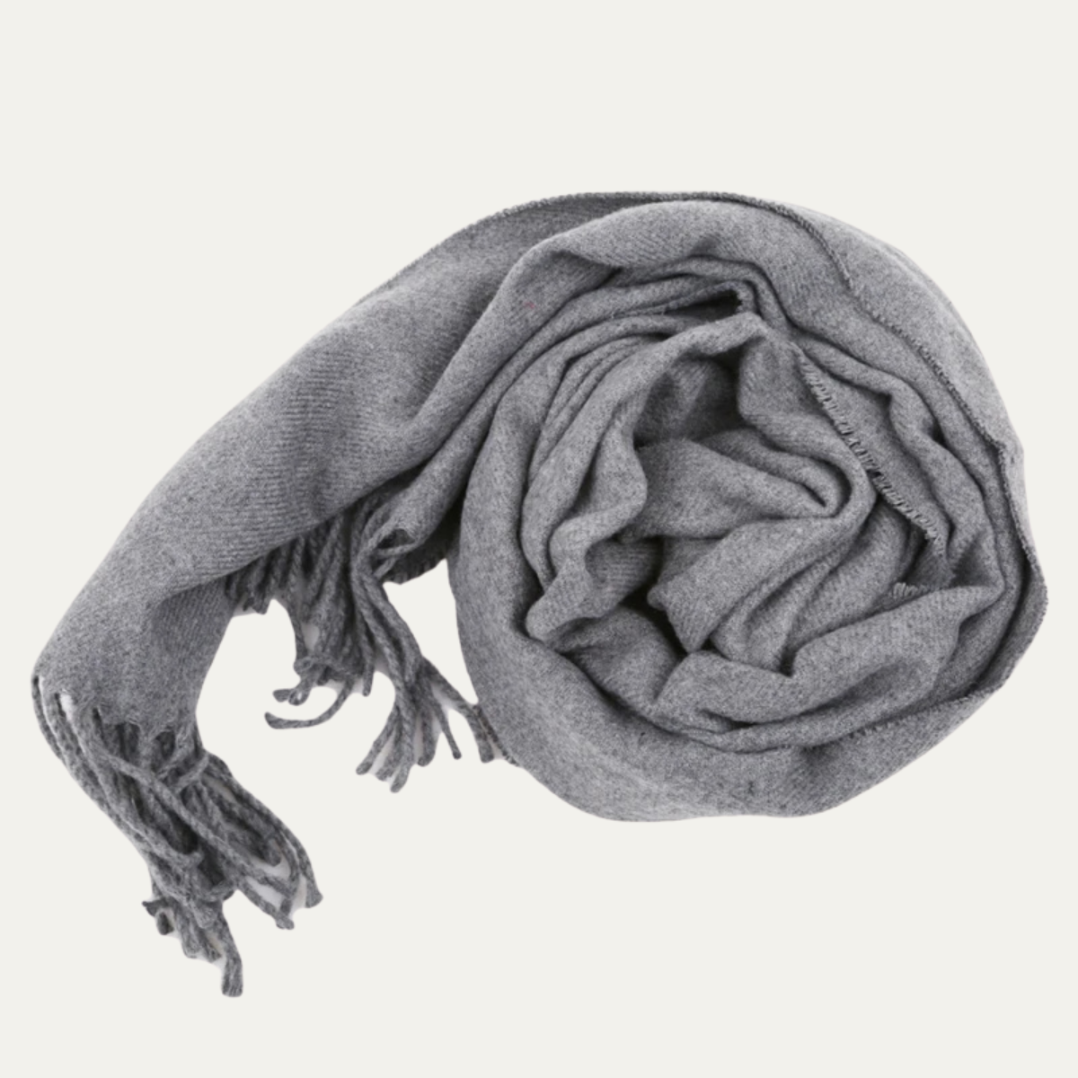 Axel | Men's Cashmere Merino Scarf Gray Fringe