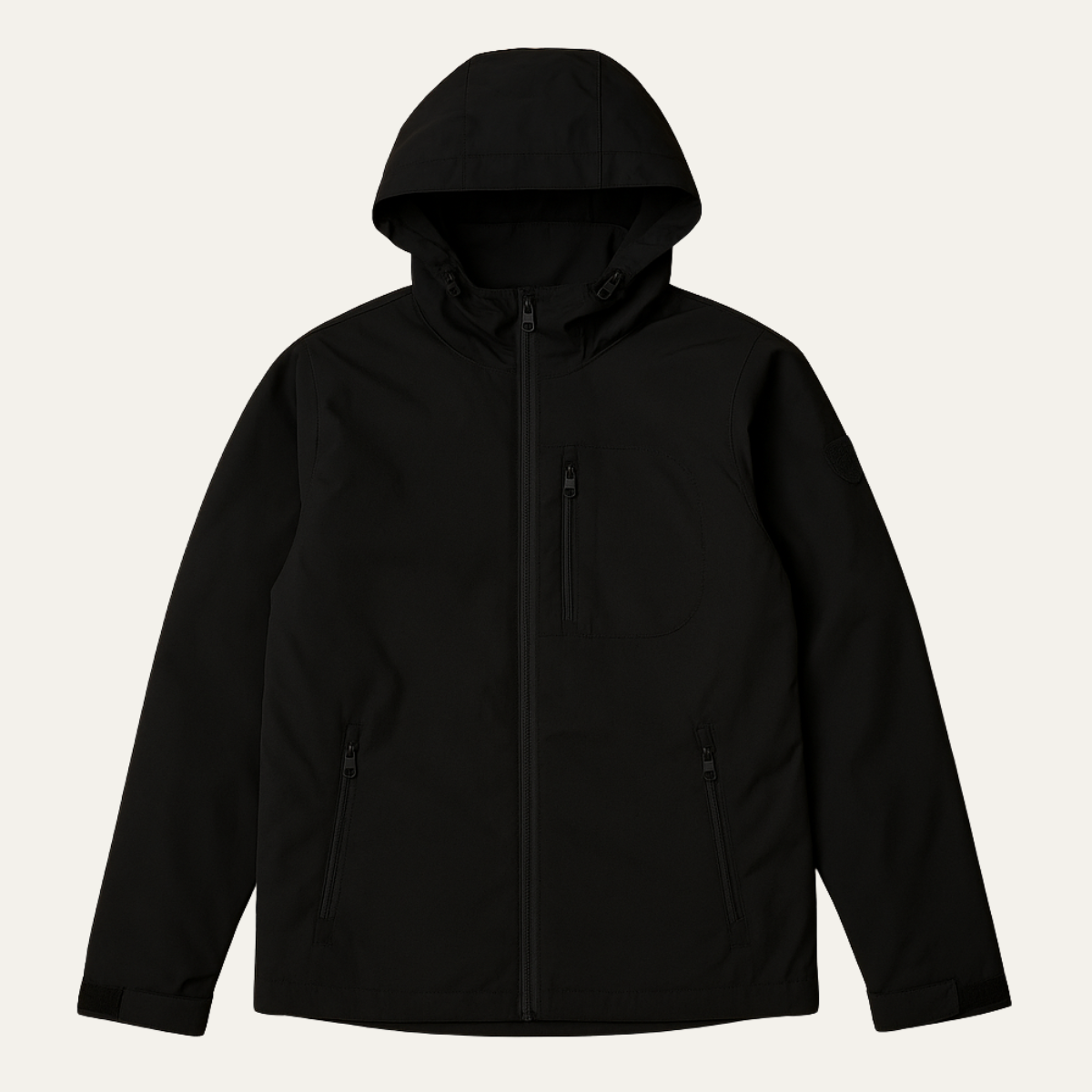 Wyatt | Men's Lightweight Waterproof Hooded Windbreaker Black