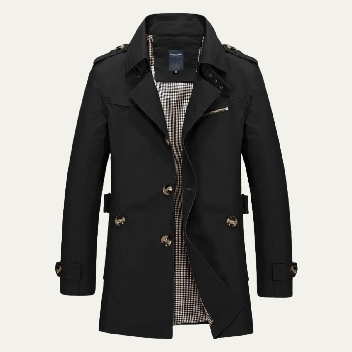 Axel | Men's Double Breasted Trench Coat Cream