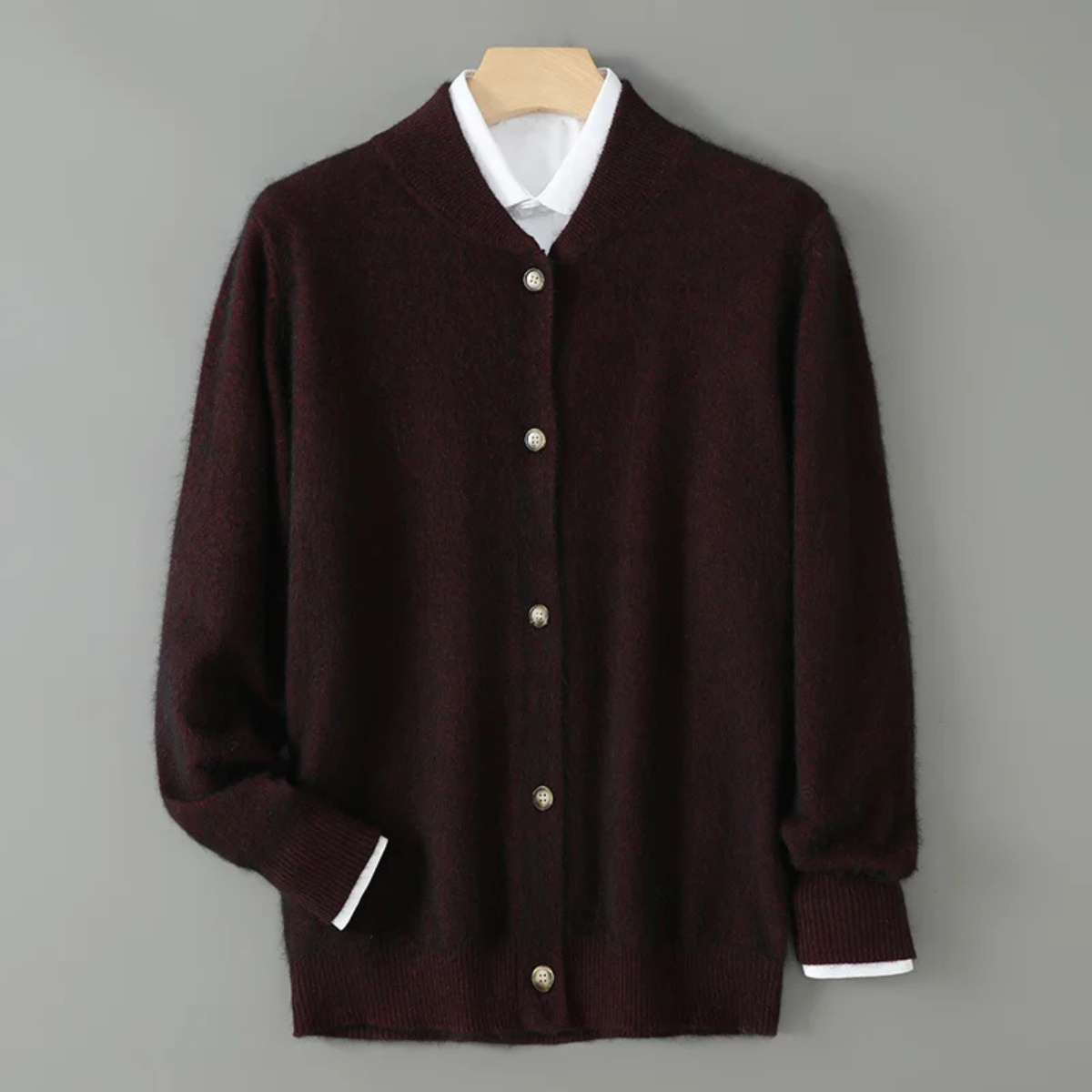 Ashby | Men's Cream Button Cardigan Sweater Long Sleeve Knit