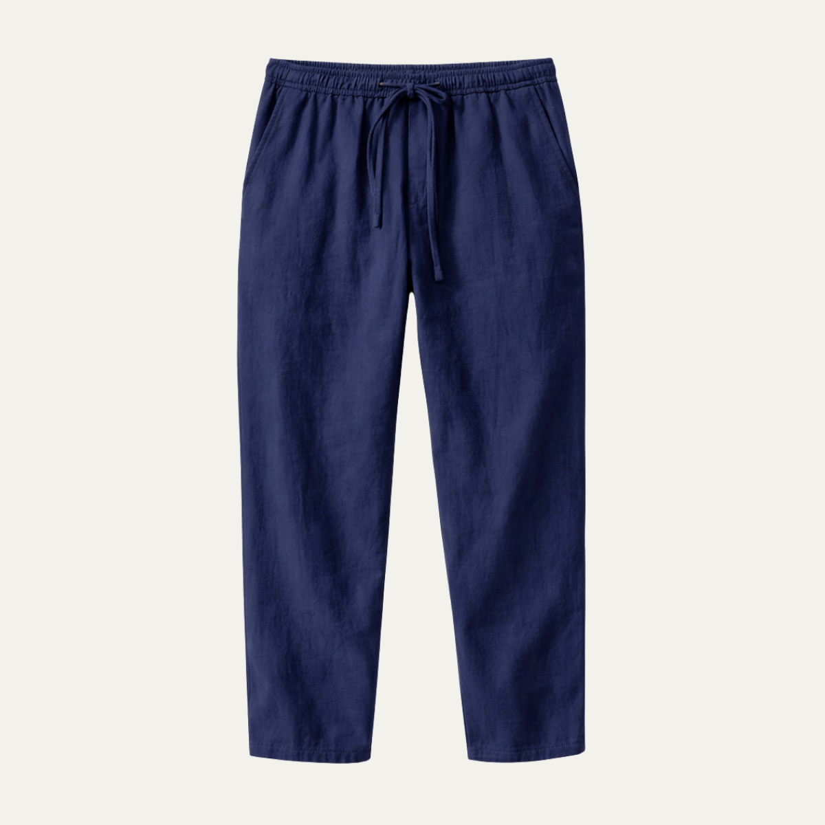 Beau | Men's Linen Pants Navy Drawstring Relaxed Fit