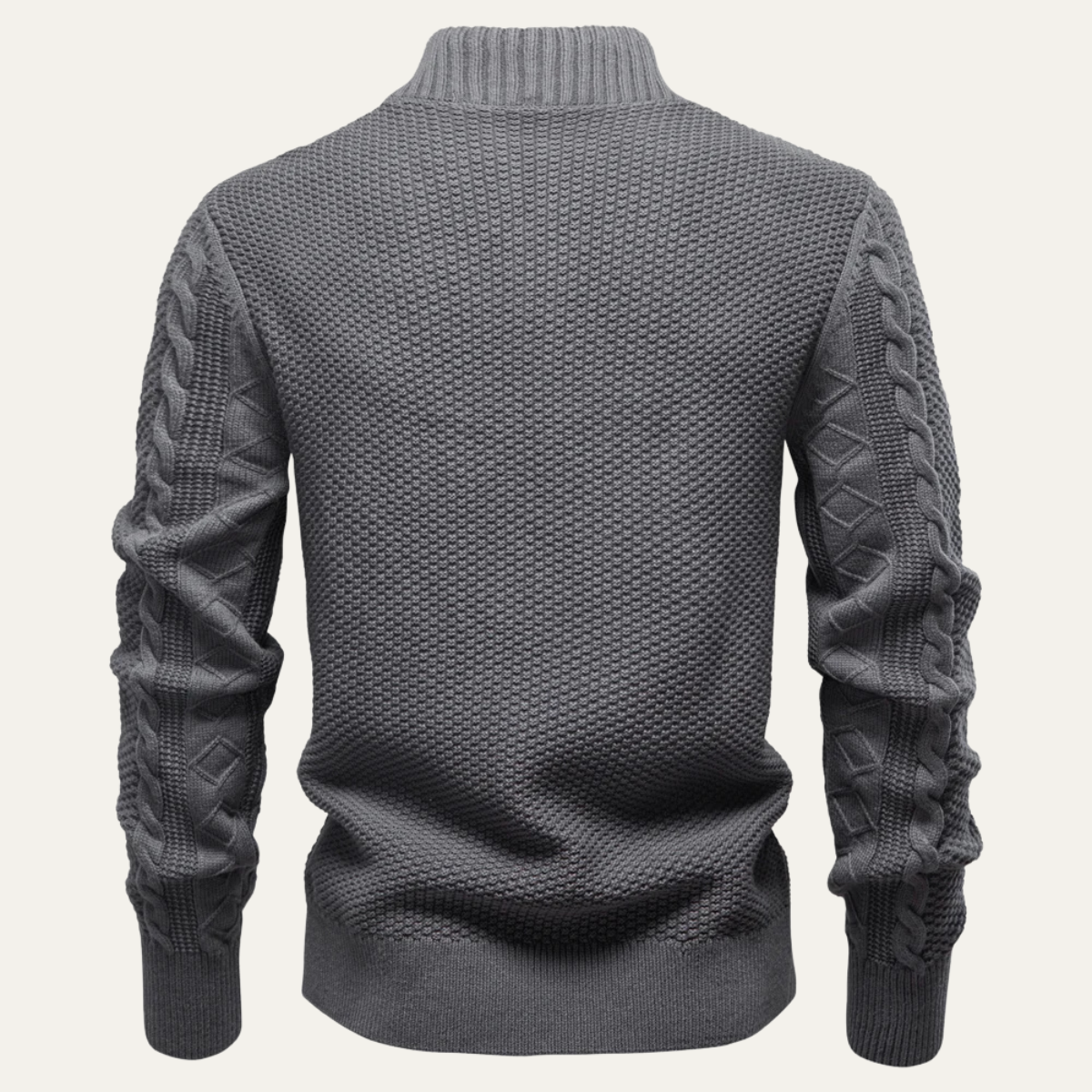 Bram | Men's Cable Knit Zip Up Cardigan Black