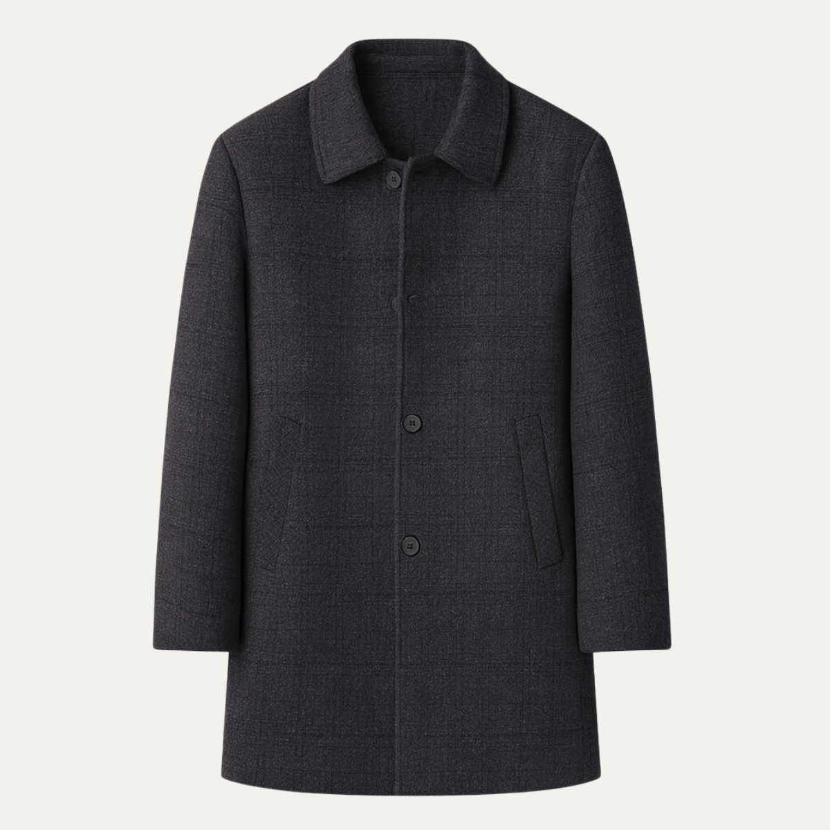 Callum | Men's Wool Overcoat Gray Button Front