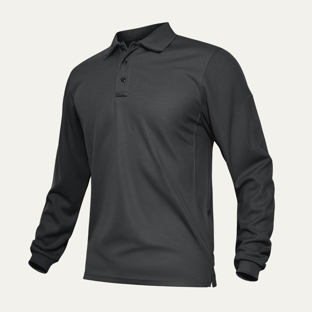 Beau | Men's Long Sleeve Polo Shirt Black