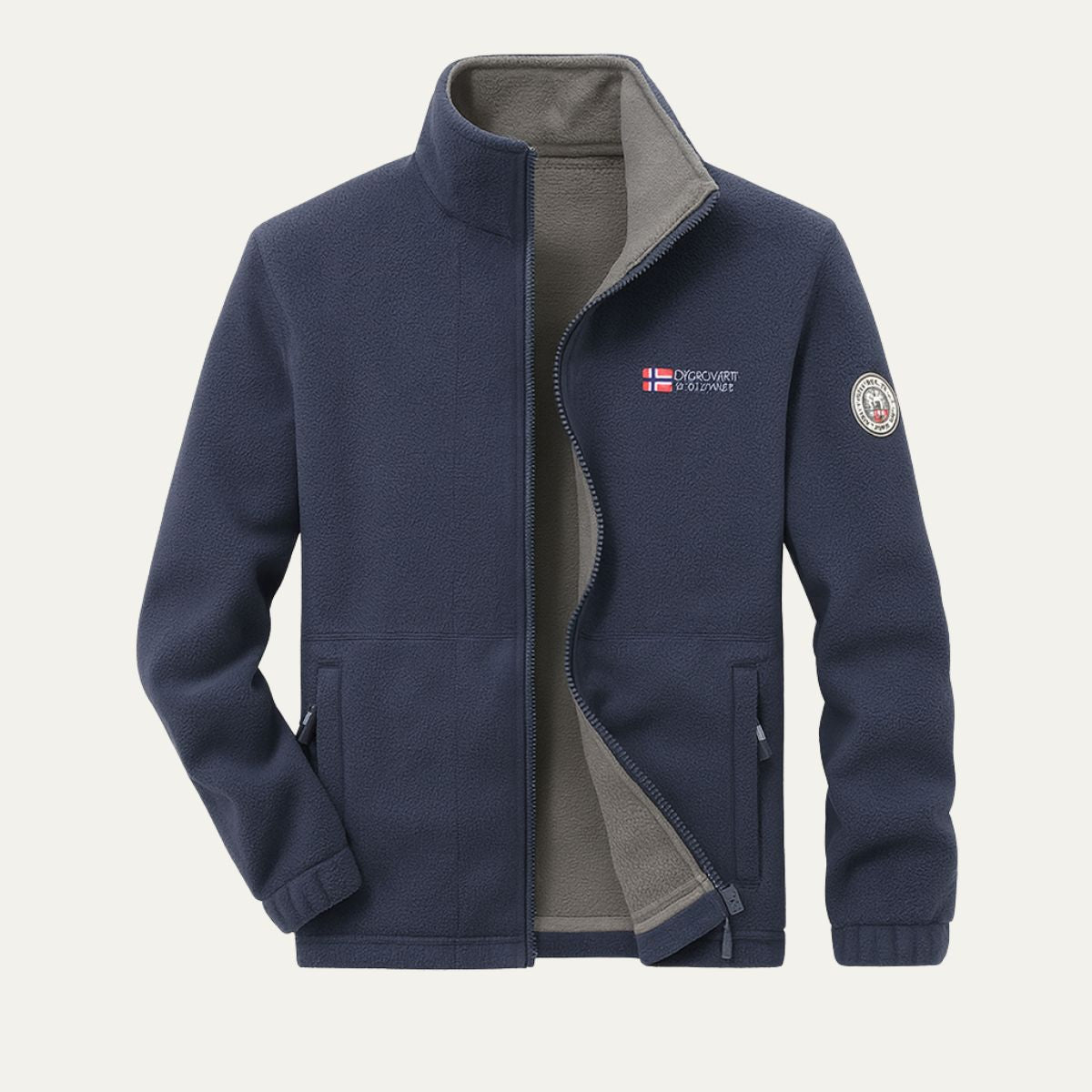 Axel | Men's Fleece Jacket Black Zip Up Lightweight