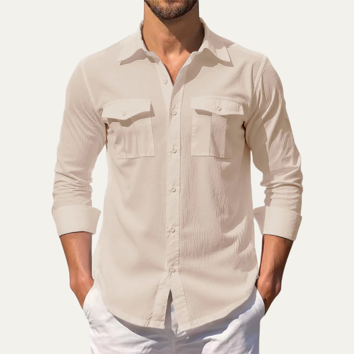 Jax | Men's Button Up Shirt Black Long Sleeve Casual